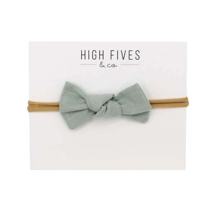 High Fives Linen Knot Bow Nylon Headband