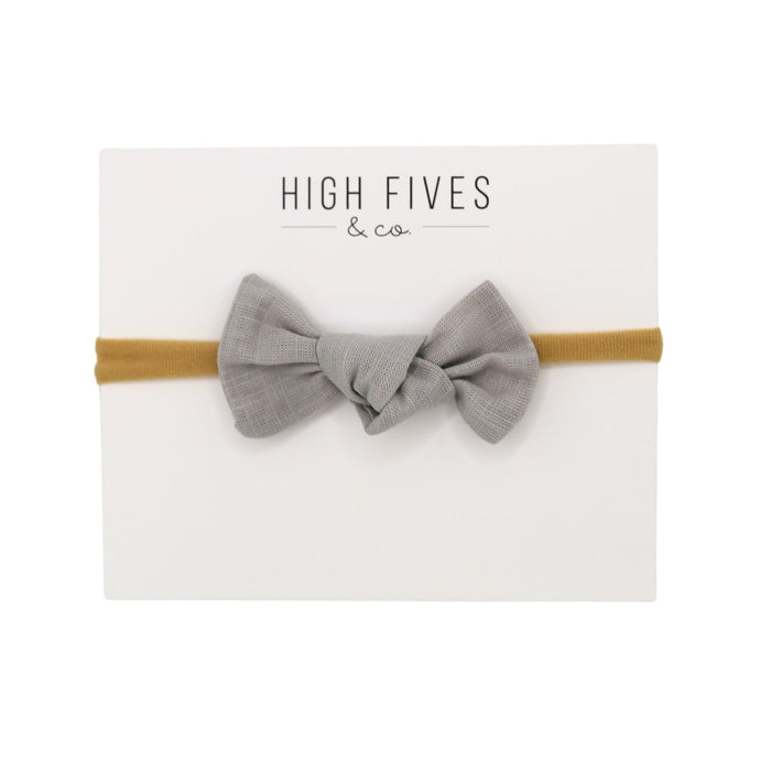 High Fives Linen Knot Bow Nylon Headband