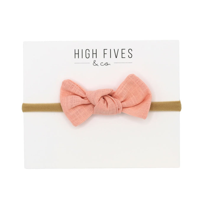 High Fives Linen Knot Bow Nylon Headband
