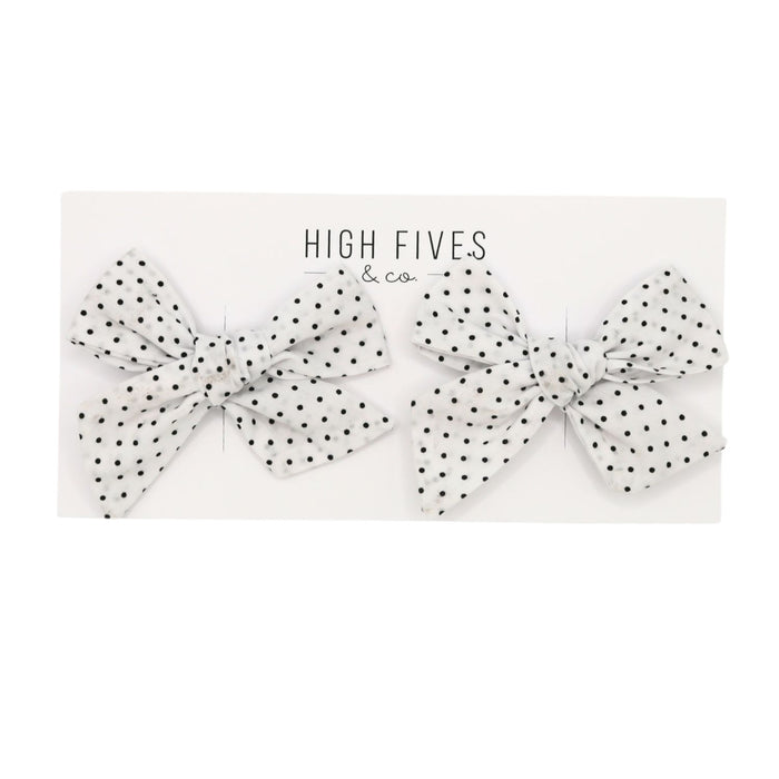 High Fives Printed Linen Bow Clips - Piggy Set