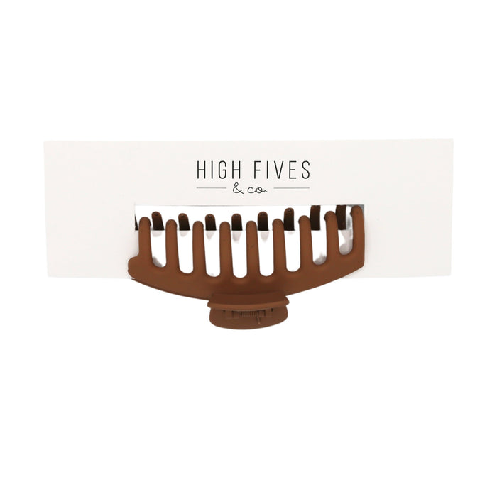 High Fives Women's Classic Claw Clip - Large - Almond Brown