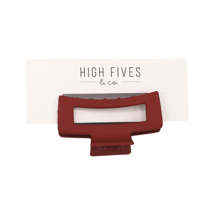 High Fives Women's Rectangle Claw Clip - Medium - Brick Dust