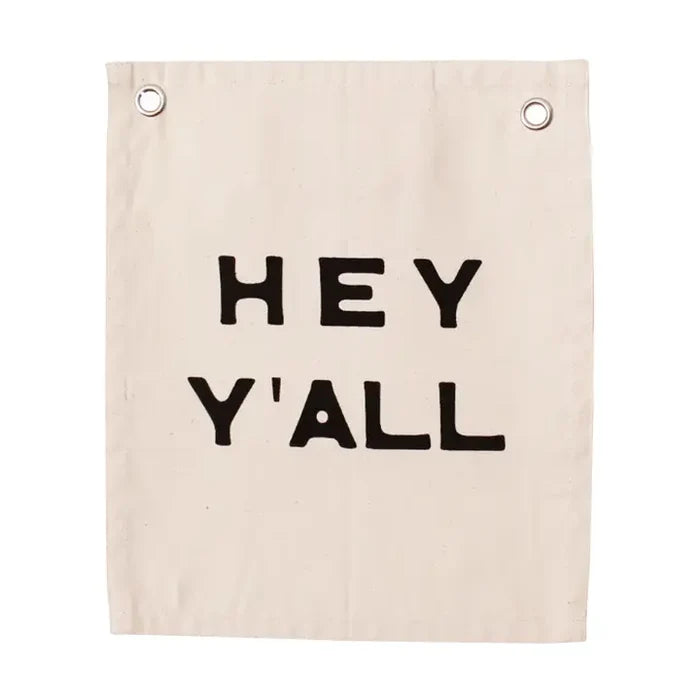 Imani and kids Hey Y'all Mini Canvas Banner
