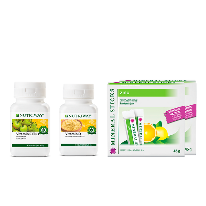 Immune Booster Kit Amway Nutrilite, Vitamin D, Vitamin C Plus, Zinc Sticks
