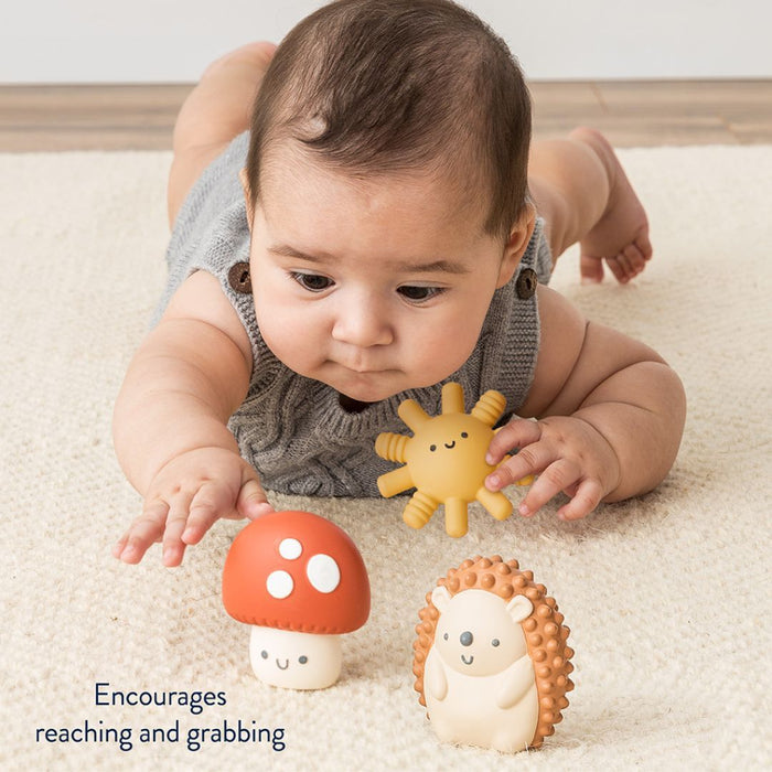 Baby plays with Itzy Ritzy Itzy Blocks - Friends