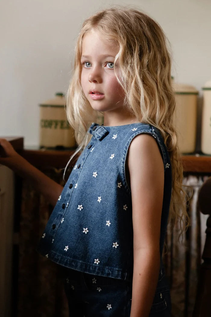 Jamie Kay Etta Top - Josie Floral Denim