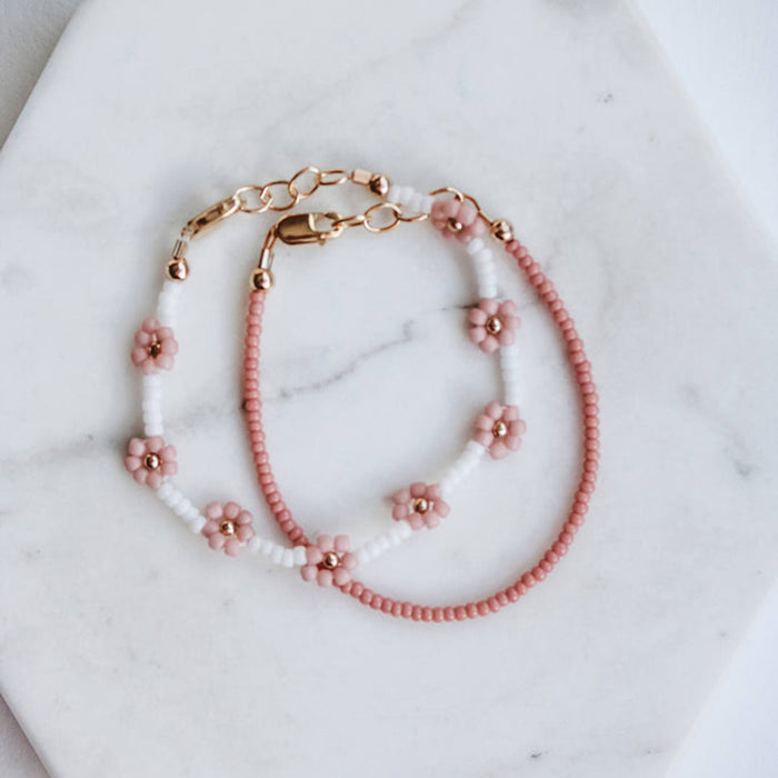 Joyful Bead Company Mauve Bracelet - Gold