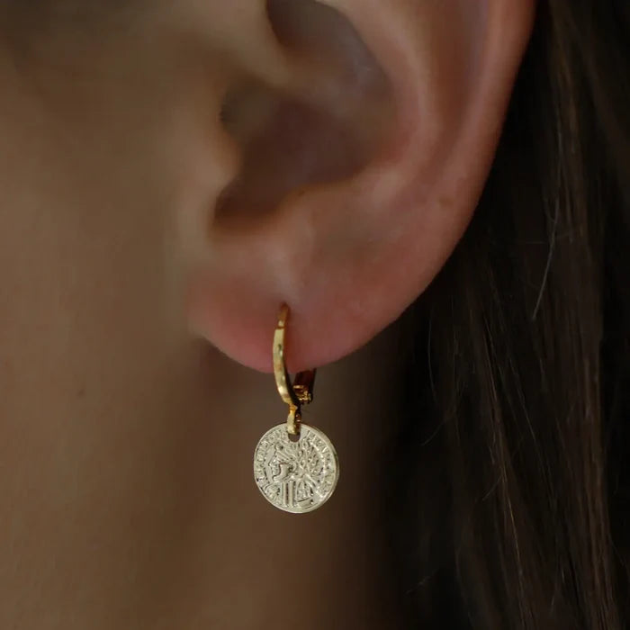 Katie Waltman Jewelry Petite Coin Huggie Earrings