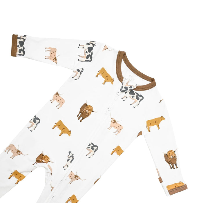 Kyte BABY Printed Zippered Footie - Moo