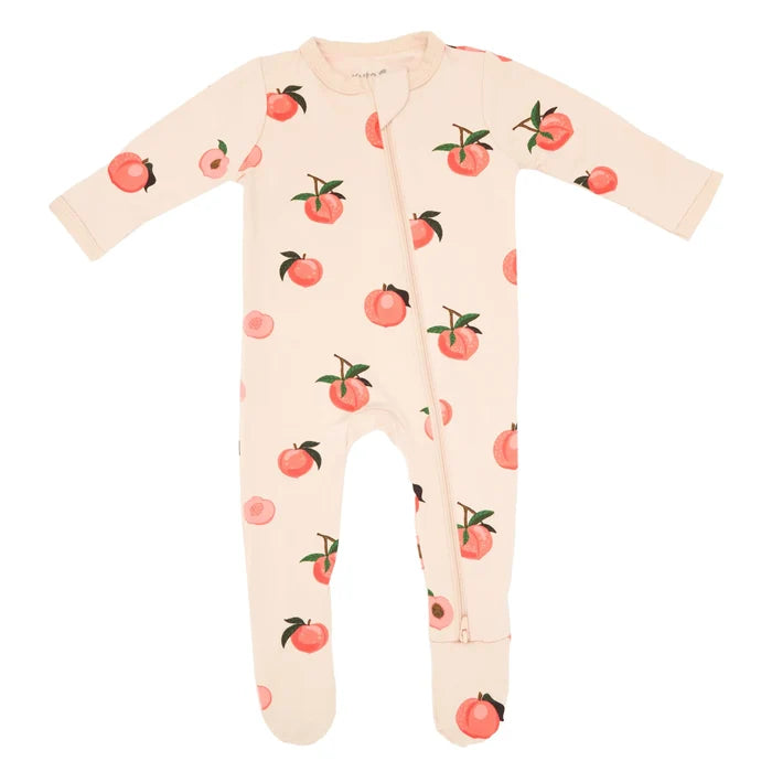 Kyte Baby Printed Zippered Footie - Peach
