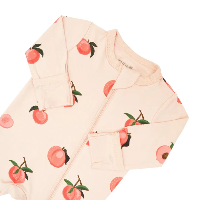 Kyte Baby Printed Zippered Footie - Peach