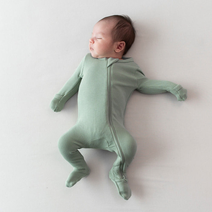 Kyte Baby Ribbed Footie - Thyme