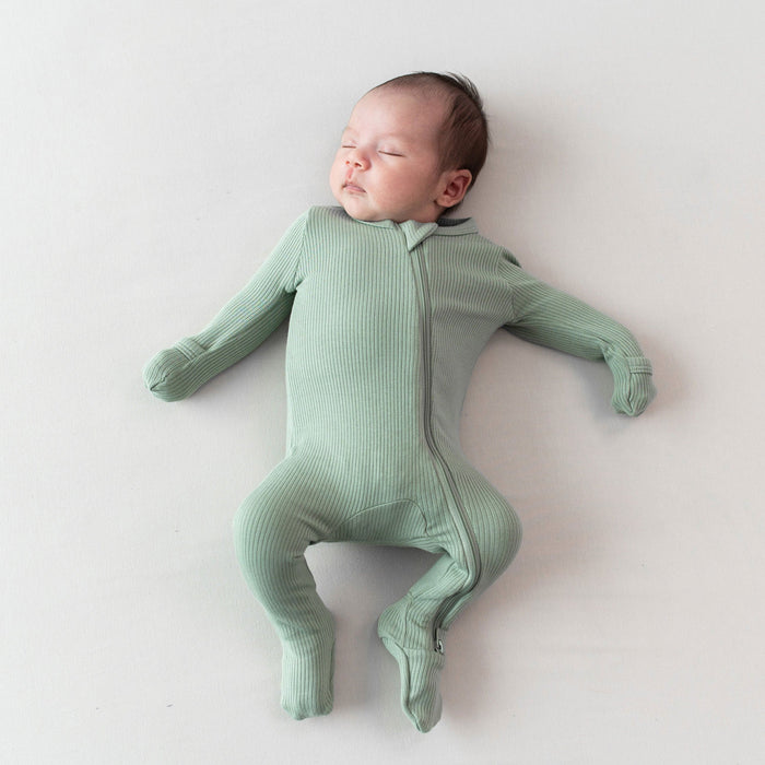 Kyte Baby Ribbed Footie - Thyme