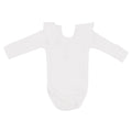 Kyte BABY Ribbed Long Sleeve Ruffle Leotard - Cloud