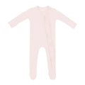 Kyte Baby Ribbed Ruffle Zipper Footie - Blush
