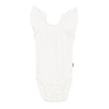 Kyte BABY Ribbed Sleeveless Ruffle Leotard - Cloud