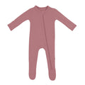 Kyte BABY Ribbed Zipper Footie - Dusty Rose