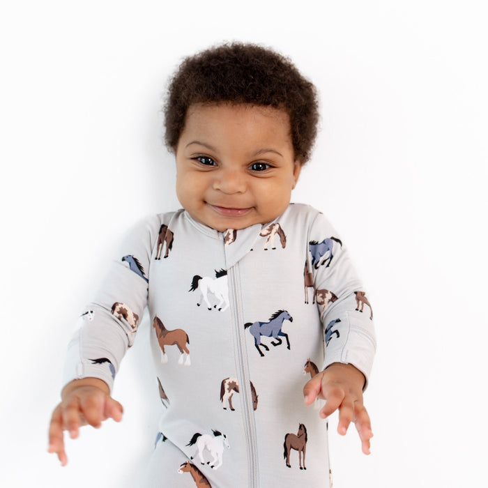Kyte BABY Zippered Footie - Horse