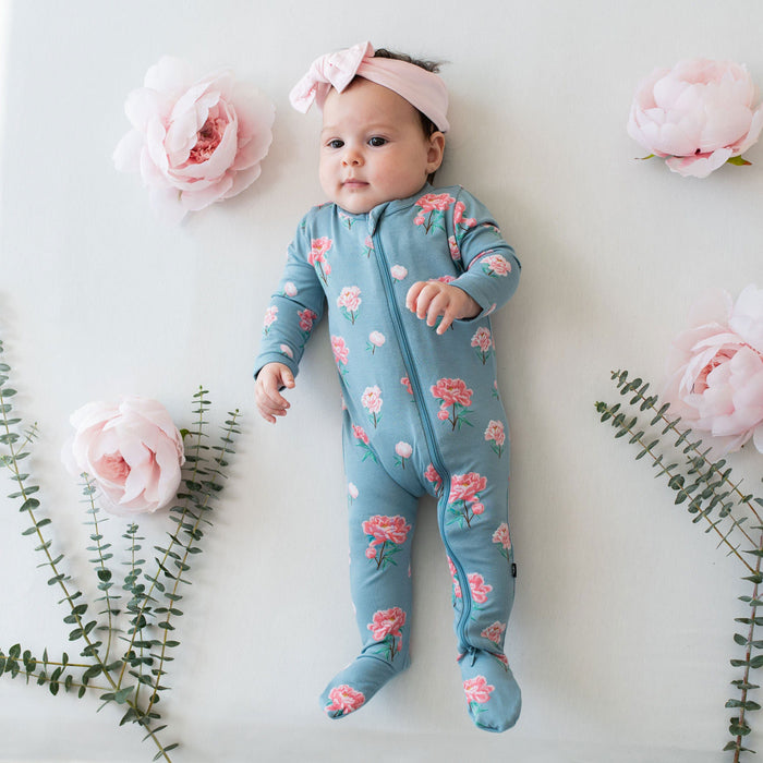 Kyte BABY Zippered Footie Pajama - Peony