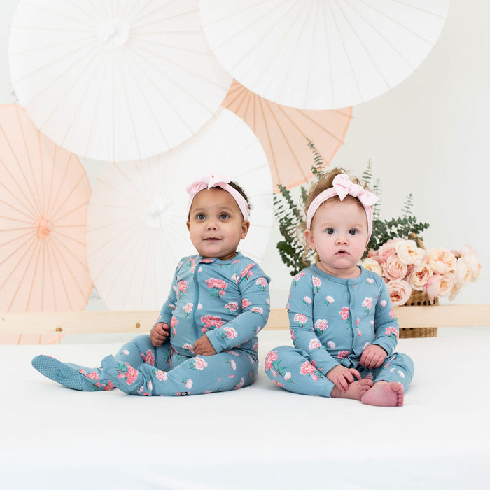 Kyte BABY Zippered Footie Pajama - Peony
