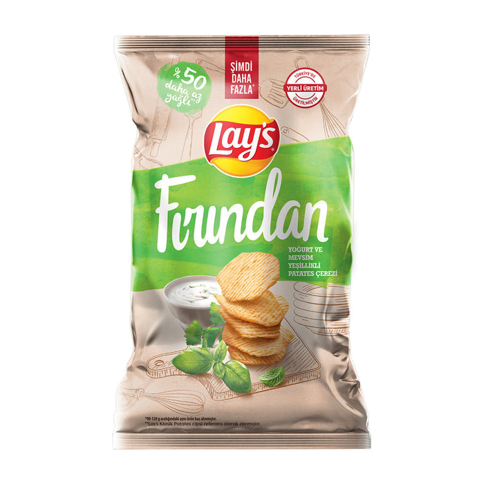 Lay's Baked Yogurt Season Green Potato Chips Super Size 110 Gr