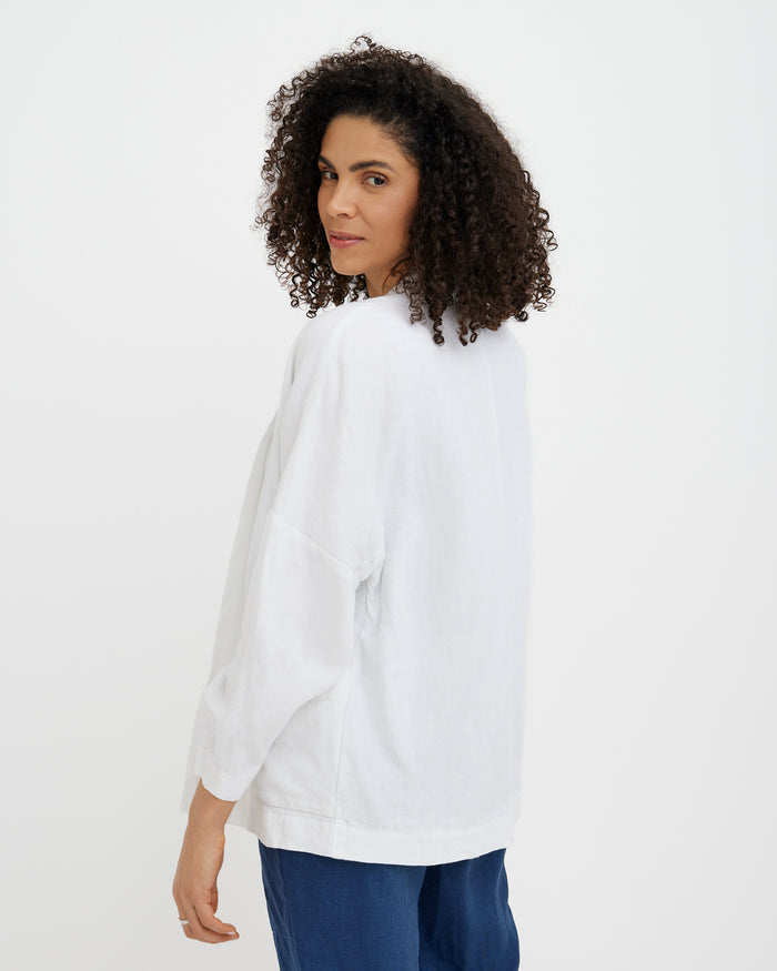 MagicLinen White SAN FRANCISCO jacket midweight 280 gsm linen texture