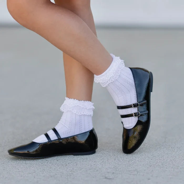 Little Stocking Co Lace Bobby Socks - White