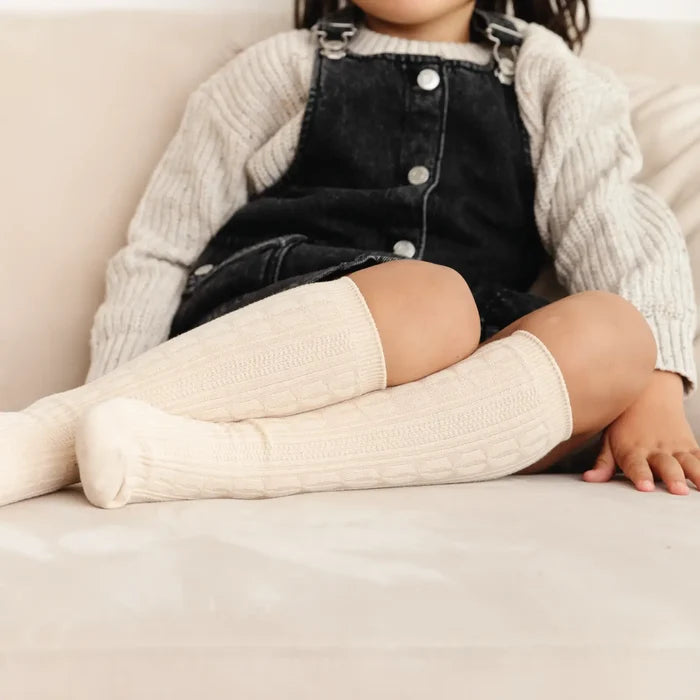 Little Stocking Co Vanilla Fancy Lace Top Knee High Socks
