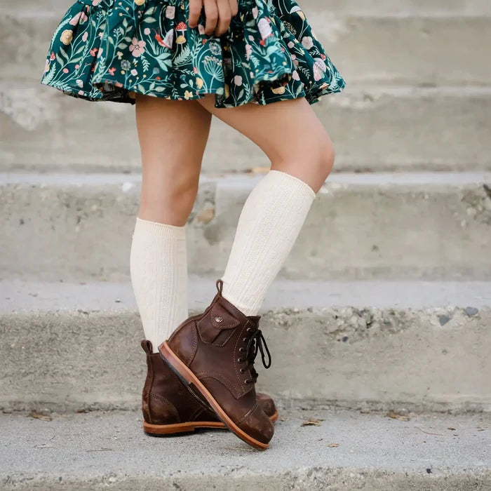 Little Stocking Co Vanilla Fancy Lace Top Knee High Socks