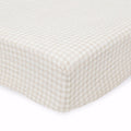 Little Unicorn Cotton Muslin Crib Sheet - Tan Gingham