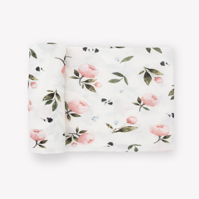 Little Unicorn Stretch Knit Swaddle Blanket - Watercolor Roses
