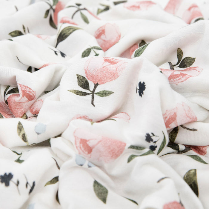 Little Unicorn Stretch Knit Swaddle Blanket - Watercolor Roses