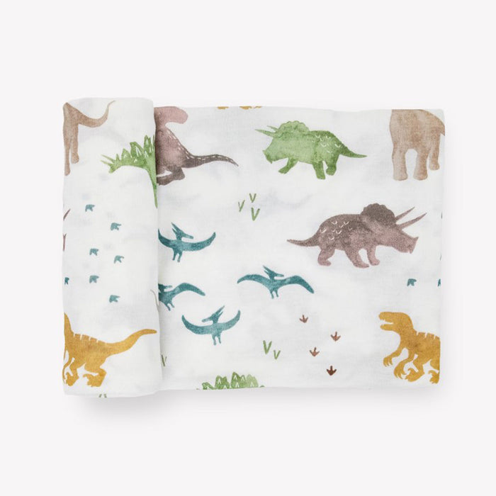 Little Unicorn Stretch Knit Swaddle Blanket - Dino Pals