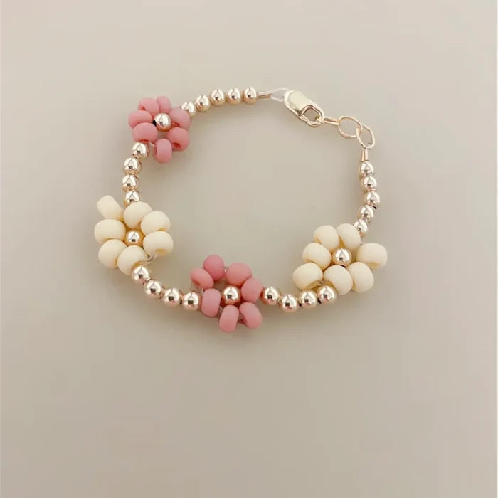 LittleLundsCo Baby Bracelet - Neutral Flower Daisy