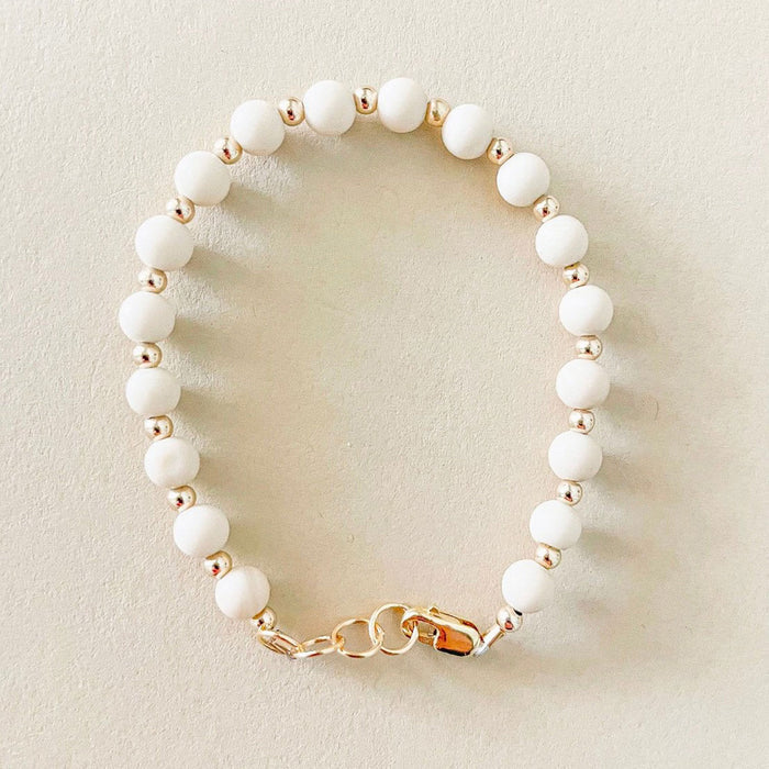 LittleLundsCo Baby Bracelet - Tan and Gold