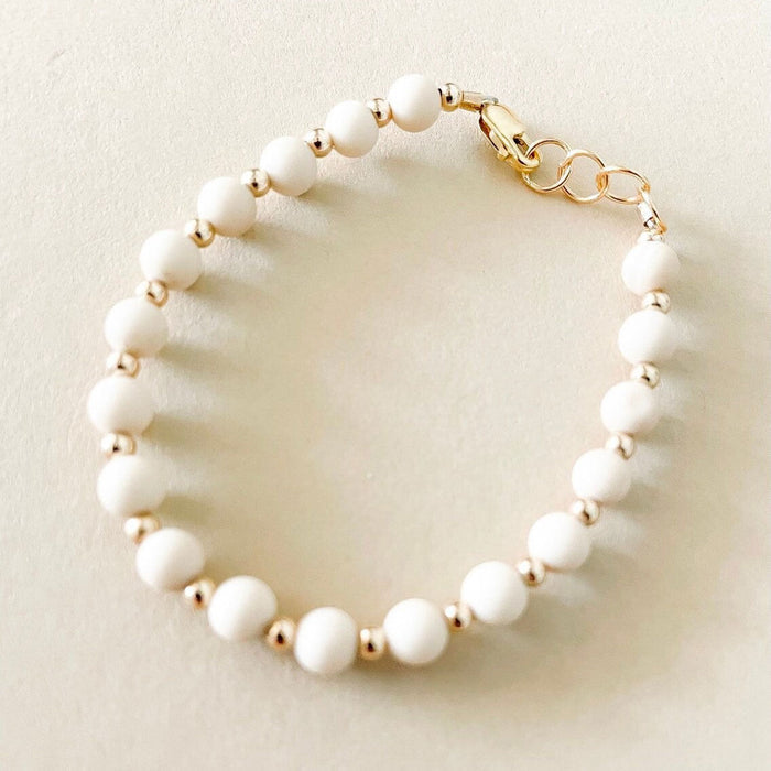 LittleLundsCo Baby Bracelet - Tan and Gold