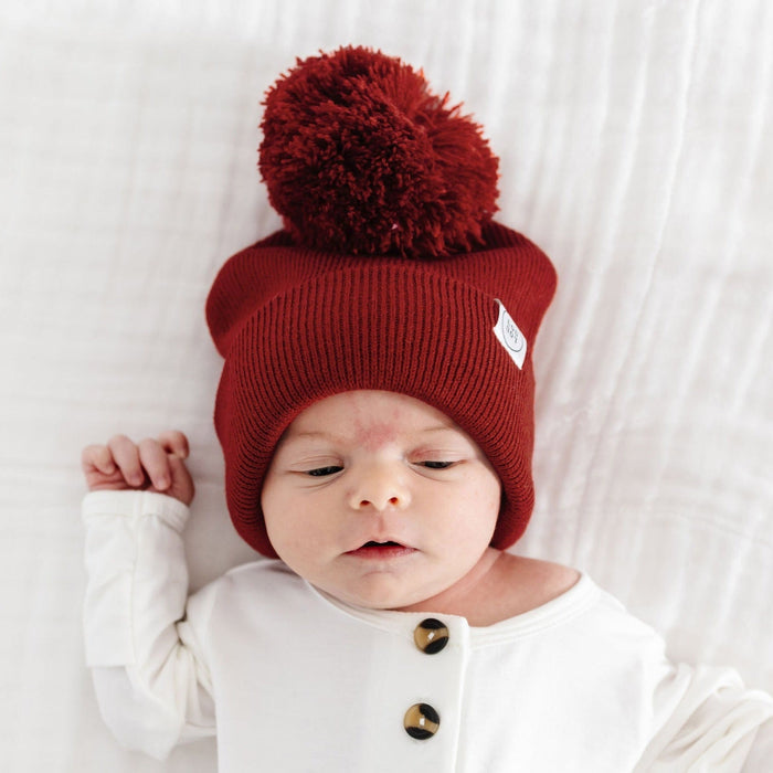 Lou Lou and Company Beanie with Pom - Brick Red