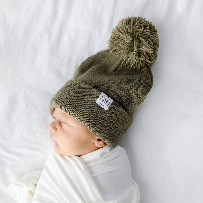 Lou Lou and Company Beanie with Pom - Moss Green