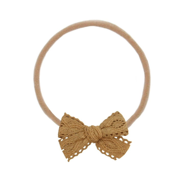 Lou Lou and Company Lace Bow Headband - Mini - Cinnamon