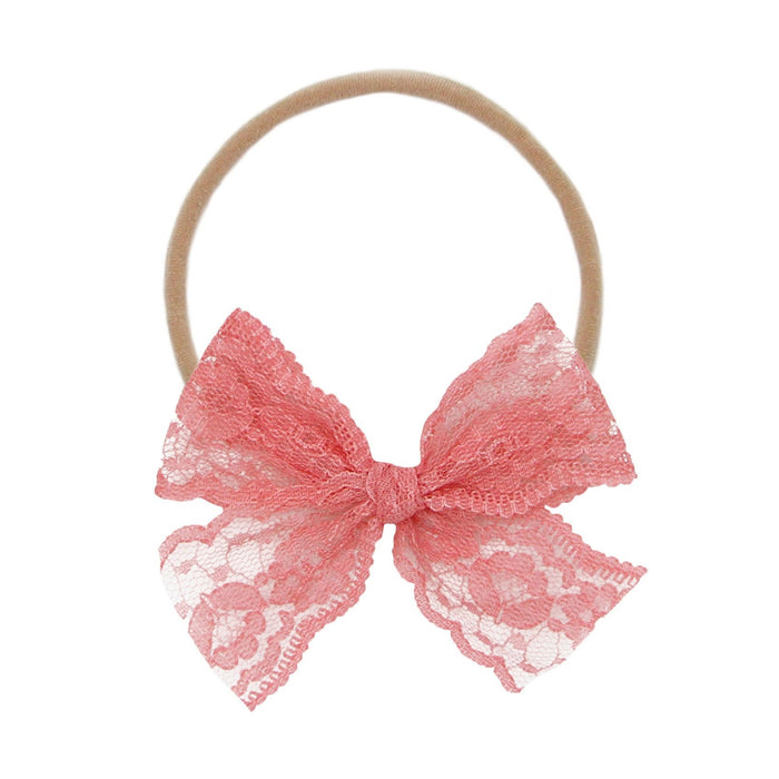 Lou Lou and Company Lace Bow Headband - Watermelon