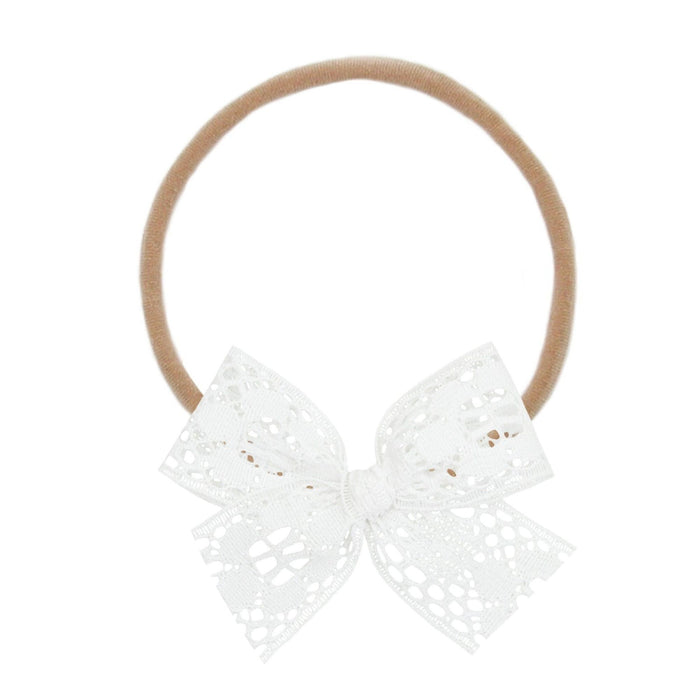 Lou Lou and Company Lace Bow Headband - White