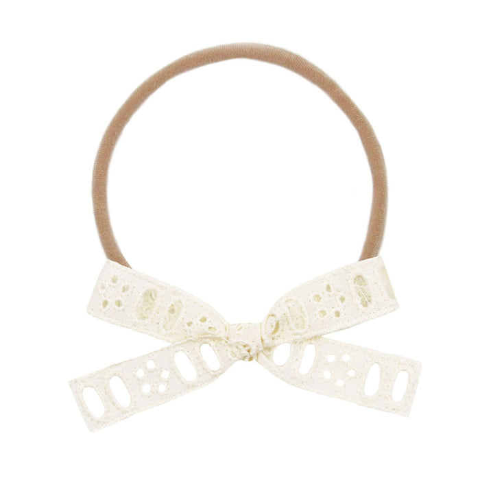 Lou Lou and Company Lace Bow Headband - Cream Eyelet