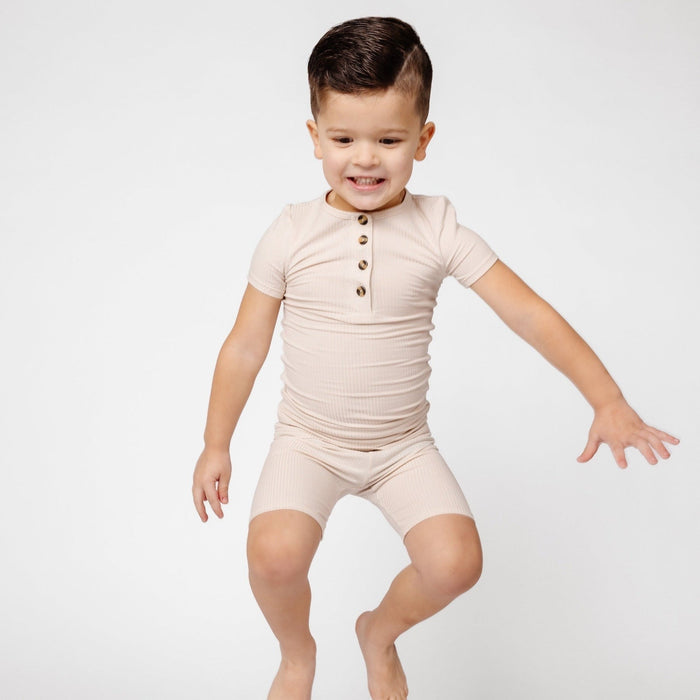 Lou Lou and Company Ribbed Shortie Set - Cove