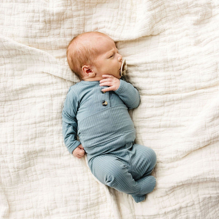 Newborn baby wearing Lou Lou and Company Ribbed Top and Bottoms - Ford