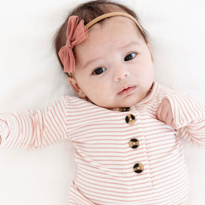 Baby wearing Lou Lou and Company Ribbed Top and Bottoms - Hannah