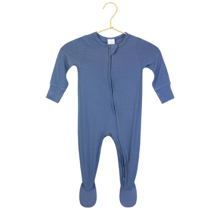 Lou Lou and Company Zipper Footie - Harrison Ribbed