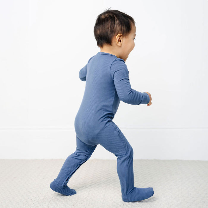 Lou Lou and Company Zipper Footie - Harrison Ribbed