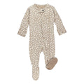 Lovedbaby Organic Zipper Footie - Oatmeal Ditsy Floral