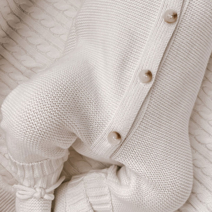 Luna and Luca Classic Purl Knit Jumpsuit - White