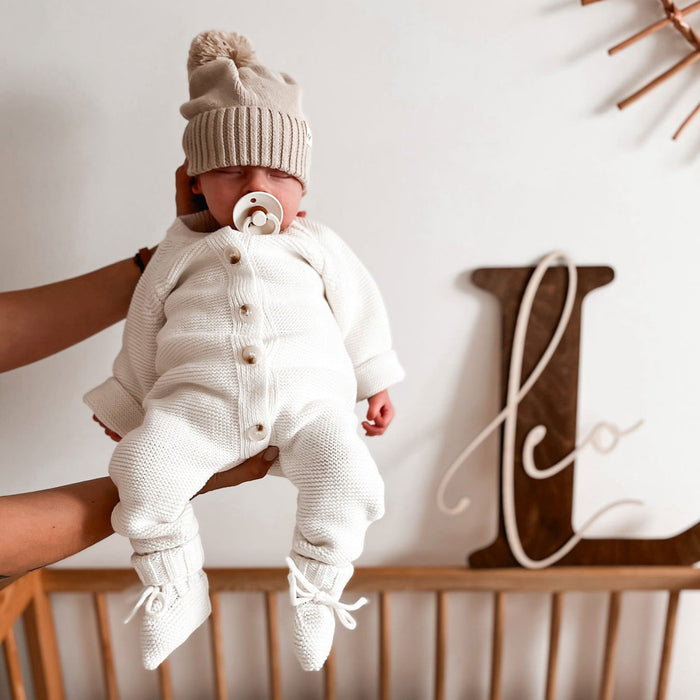 Luna and Luca Classic Purl Knit Jumpsuit - White